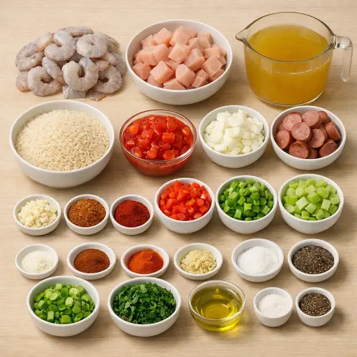 Ingredients for Mardi Gras Jambalaya