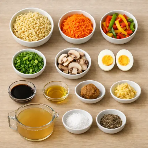 Ingredients for Mason Jar Ramen