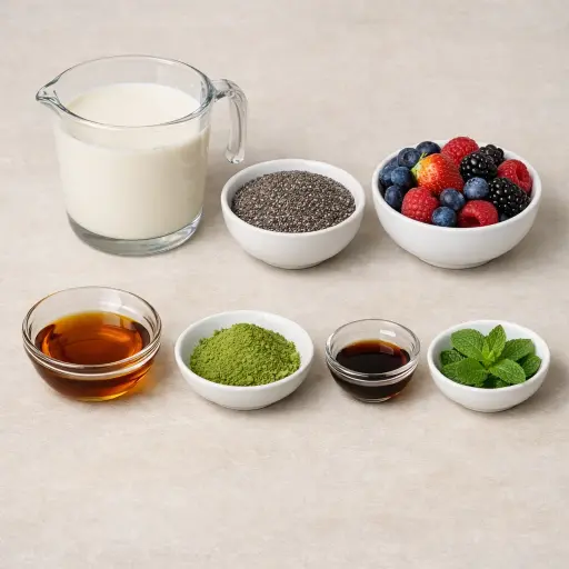 Ingredients for Matcha Chia Seed Pudding