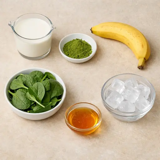 Ingredients for Matcha Green Tea Smoothie