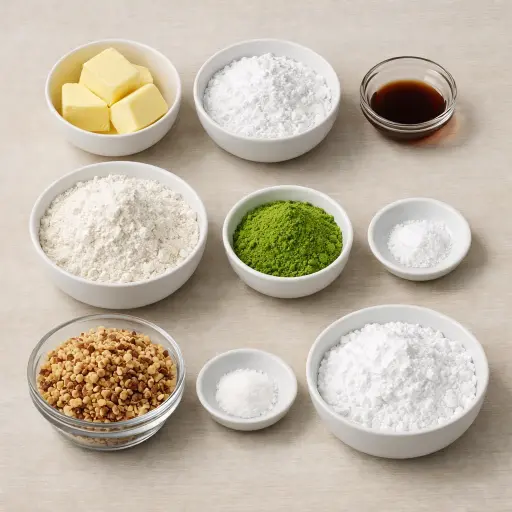 Ingredients for Matcha Green Tea Snowballs