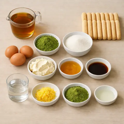 Ingredients for Matcha Tiramisu