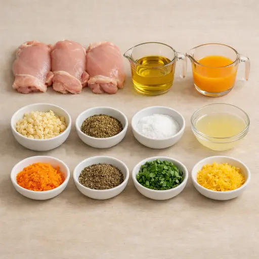 Ingredients for Mediterranean Citrus Basil Chicken