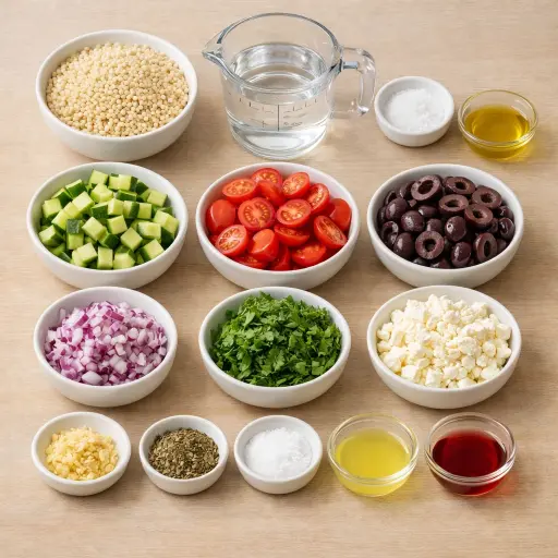 Ingredients for Mediterranean Couscous Salad