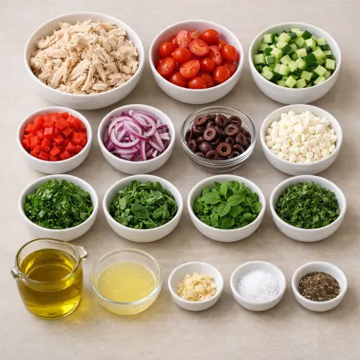 Ingredients for Mediterranean Herb Chicken Salad