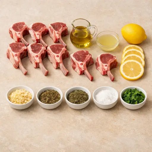 Ingredients for Mediterranean Herb Grilled Lamb Chops