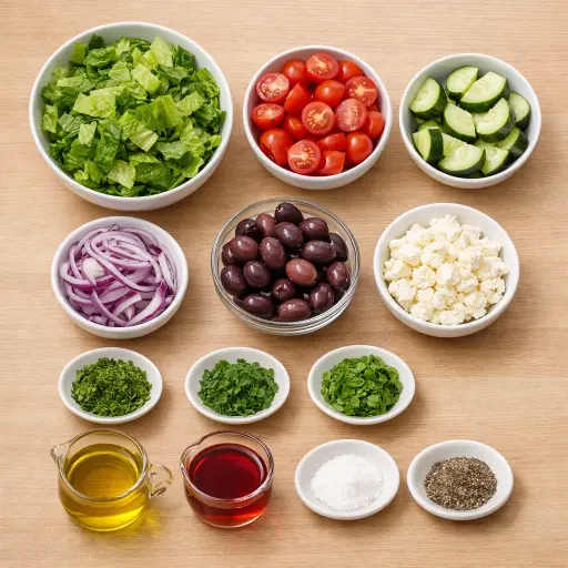 Ingredients for Mediterranean Herb-Infused Greek Salad