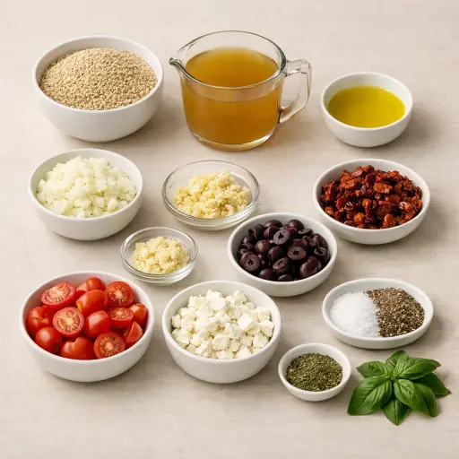 Ingredients for Mediterranean Quinoa Skillet