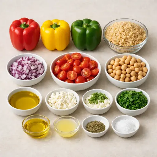 Ingredients for Mediterranean Quinoa Stuffed Peppers