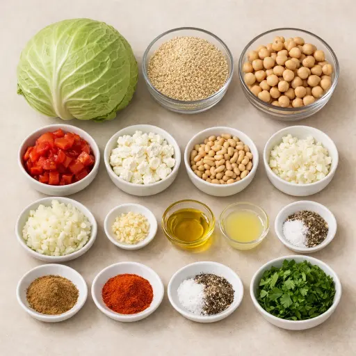 Ingredients for Mediterranean Stuffed Cabbage Rolls