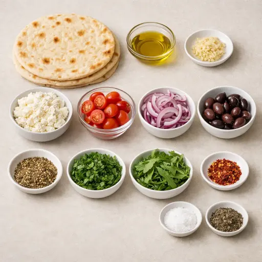 Ingredients for Mediterranean Za’atar Flatbread Pizza