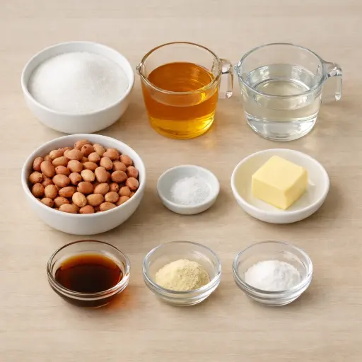 Ingredients for Microwave Honey Peanut Brittle
