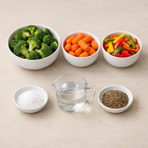 Ingredients for Microwave Veggie Steamer