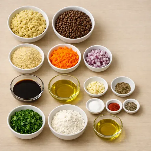 Ingredients for Millet and Lentil Veggie Burgers
