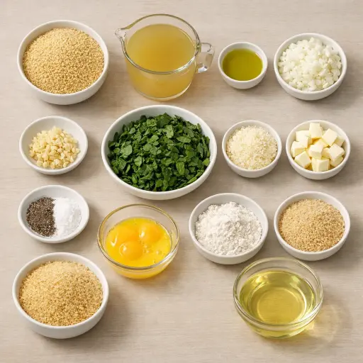 Ingredients for Millet and Spinach Arancini