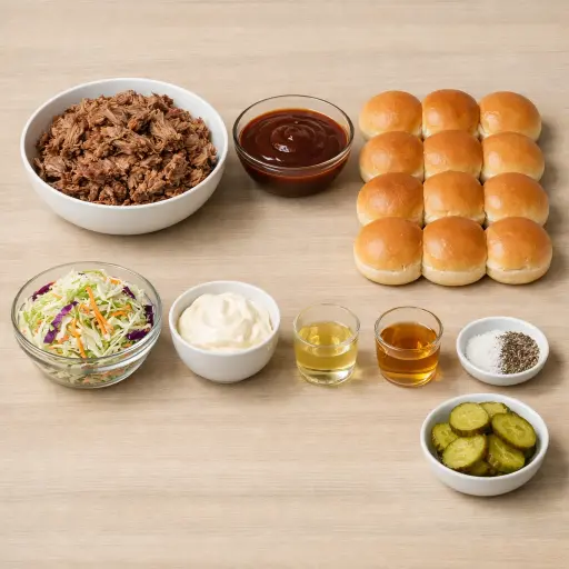 Ingredients for Mini BBQ Pulled Pork Sliders