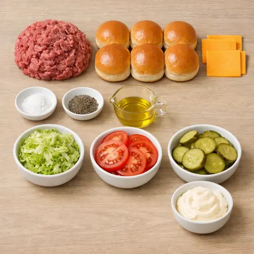 Ingredients for Mini Beef Burgers