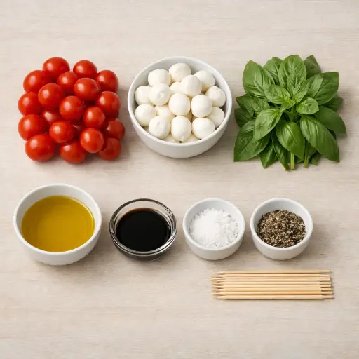 Ingredients for Mini Caprese Skewers