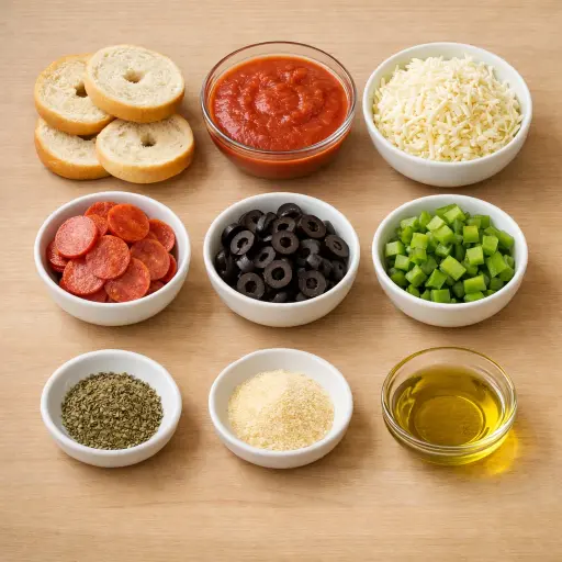Ingredients for Mini Pizza Bagels