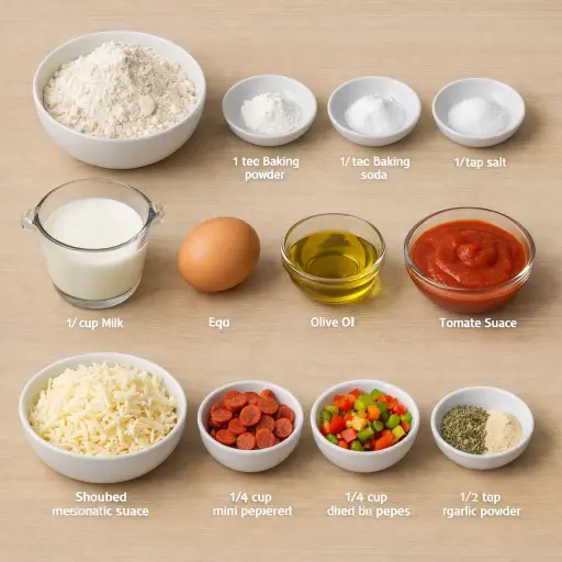 Ingredients for Mini Pizza Muffins