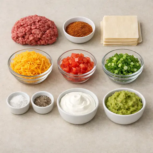 Ingredients for Mini Taco Cups