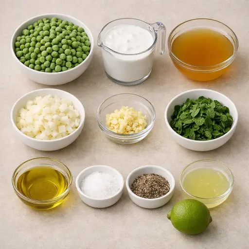 Ingredients for Minty Pea Soup with Coconut