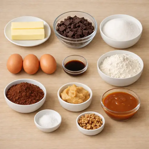Ingredients for Miso Caramel Brownies