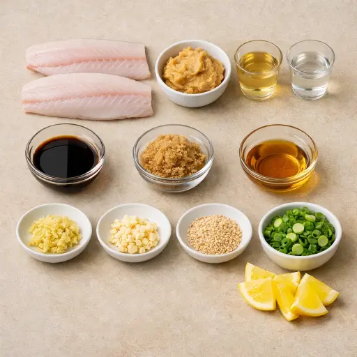 Ingredients for Miso-Glazed Sea Bass