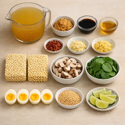 Ingredients for Miso Spiced Ramen