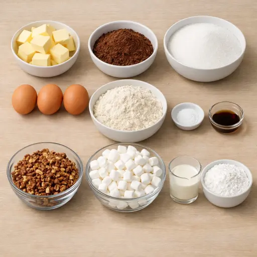 Ingredients for Mississippi Mud Cake