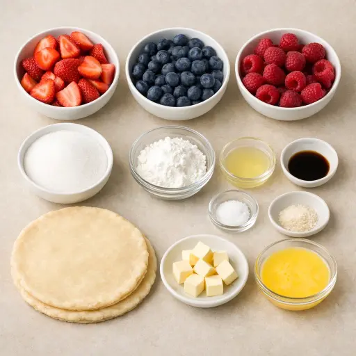 Ingredients for Mixed Berry Pie