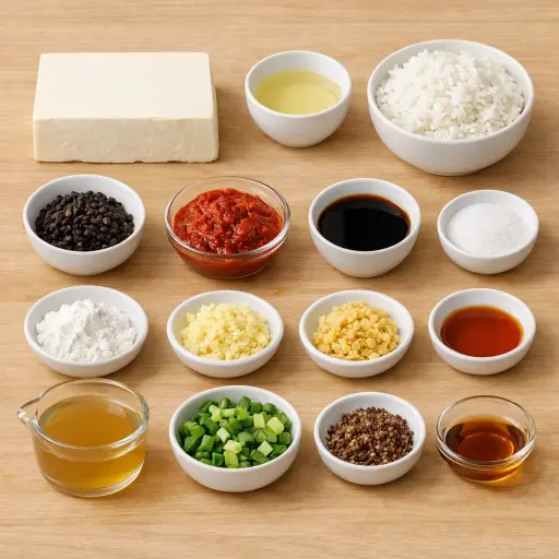Ingredients for Molten Mapo Tofu