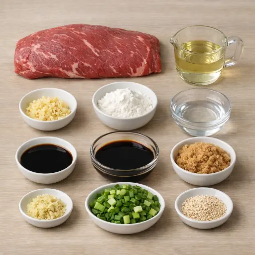 Ingredients for Mongolian Beef Delight