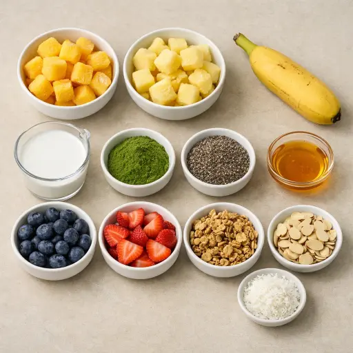 Ingredients for Moringa Smoothie Bowl