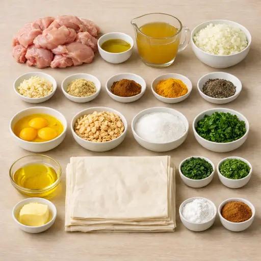 Ingredients for Moroccan B'stilla