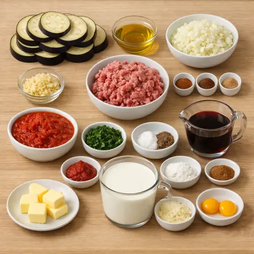Ingredients for Moussaka