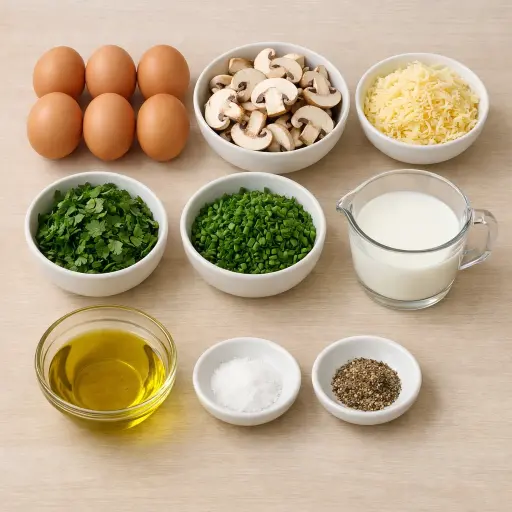 Ingredients for Mushroom and Herb Frittata