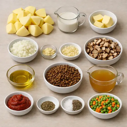 Ingredients for Mushroom and Lentil Shepherd’s Pie