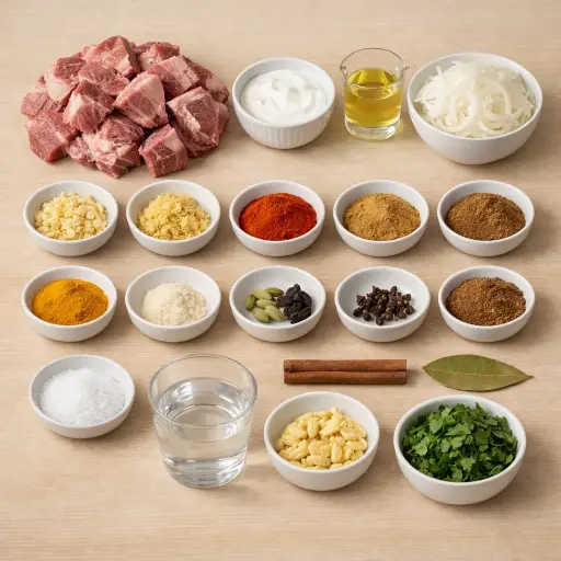 Ingredients for Mutton Rogan Josh