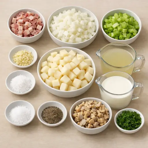 Ingredients for New England Clam Chowder