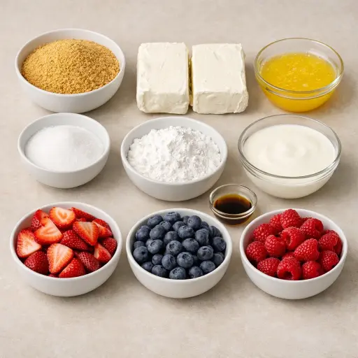 Ingredients for No-Bake Berry Cream Cheese Delight