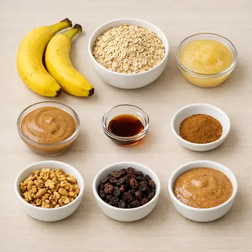 Ingredients for No Sugar Added Oatmeal Cookies