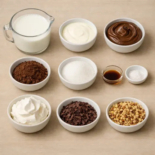 Ingredients for Nutella Hazelnut Hot Chocolate