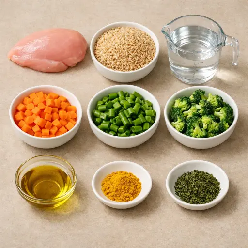 Ingredients for Nutritious Chicken and Veggie Delight