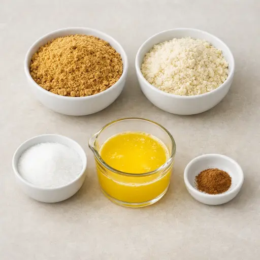 Ingredients for Nutty Graham Cracker Pie Crust