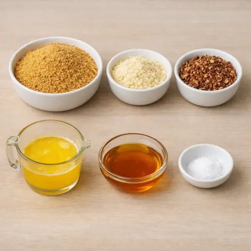 Ingredients for Nutty Honey Graham Cracker Crust