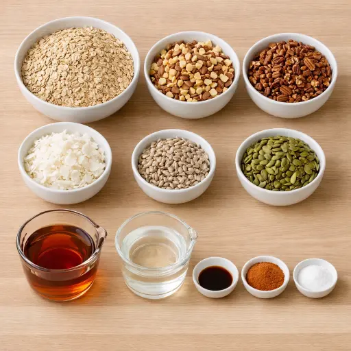 Ingredients for Nutty Maple Granola