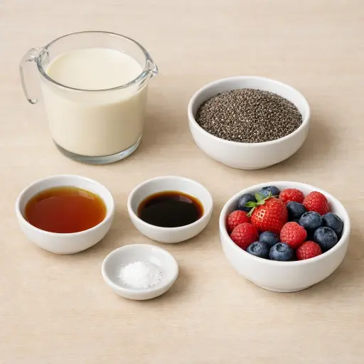 Ingredients for Oat Milk Chia Pudding