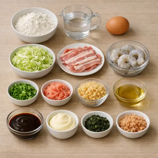 Ingredients for Okonomiyaki