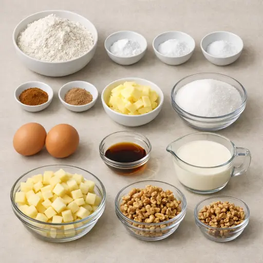 Ingredients for Old-Fashioned Apple Cake